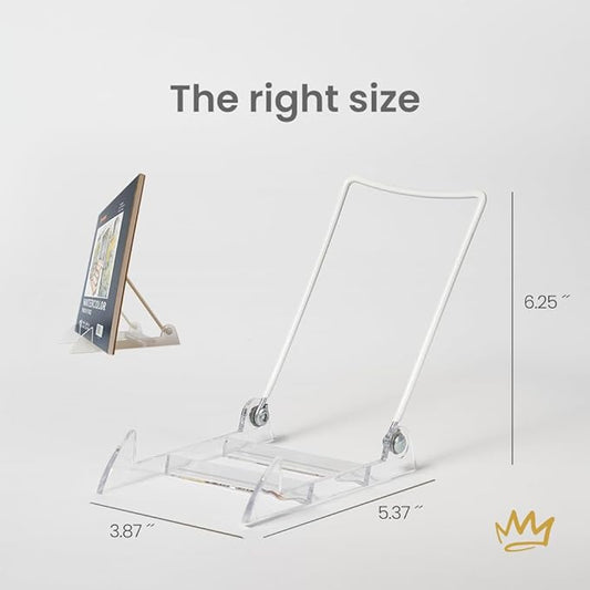 KINGDOM SOLUTIONS MADE IN USA 12-Pack Adjustable Acrylic Easels - Plate Stand - Sturdy Book Stand for Art, Pictures, Plates, Frames - Unique on the Market