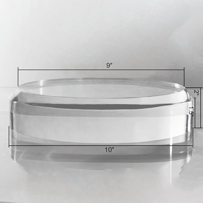 CiaoHER 2in Thickness Acrylic Disc Display Block Clear Polished Round Pedestal Stand Riser (10'' x 2'')