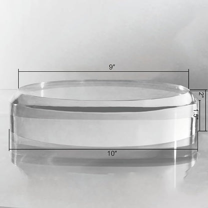 CiaoHER 2in Thickness Acrylic Disc Display Block Clear Polished Round Pedestal Stand Riser (10'' x 2'')