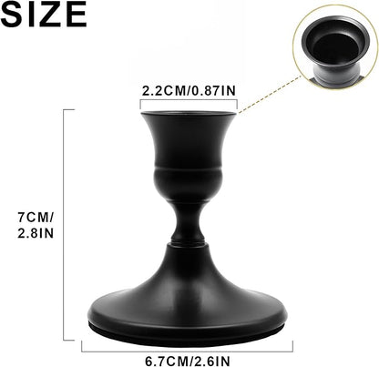 Taper Candle Holders, Black Candlestick Holders for Table Centerpieces, Weddings, Parties, Anniversaries and Home Decor, Elegant Candle Holders, Set of 8