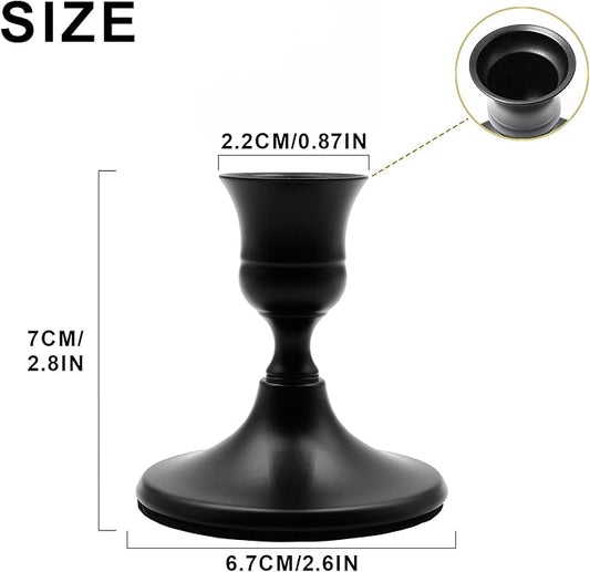 Candlestick Holders, Black Metal Taper Candle Holder, Vintage Candle Holders for Pillar Candles, Table Mantel Wedding Festive Decor Party Party Decor Christmas Decorations,Set of 4