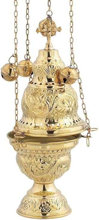 Brass Christian Church Thurible Incense Burner Censer (9391 B)