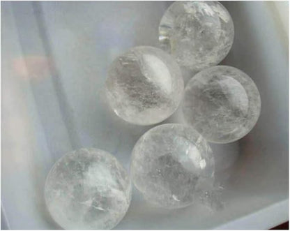 StoneStory Natural Clear Quartz Healing Crystal Sphere Ball for Reiki Balancing Meditation Energy Home and Office Decoration (5.5-6.5cm, White Crystal)