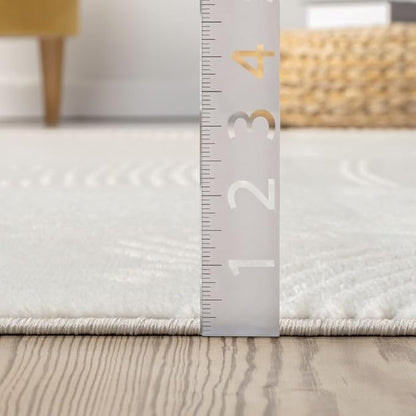 Abani Zen 5' x 8' Cream Rug – Neutral Brush Stroke Sandbrush Design, Soft Area Rug for Living Room & Bedroom, Durable & Easy to Clean