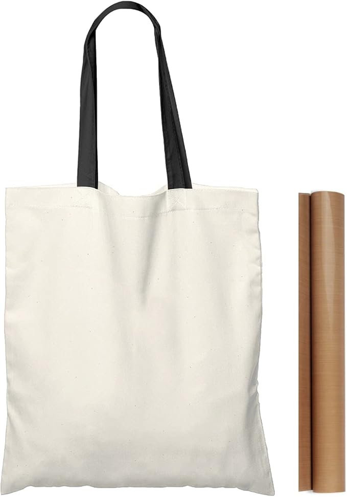 NPBAG 15 Pack 15'' X 16'' Natural Cotton Tote Bags, Lightweight Blank Bulk Cloth bags with 1pc of PTFE Teflon Sheet