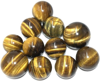 Natural Tiger's Eye Healing Crystal Gemstone Sphere Ball for Reiki Balancing Meditation Energy Home and Office Decoration (4.5-5cm, Tiger's Eye)