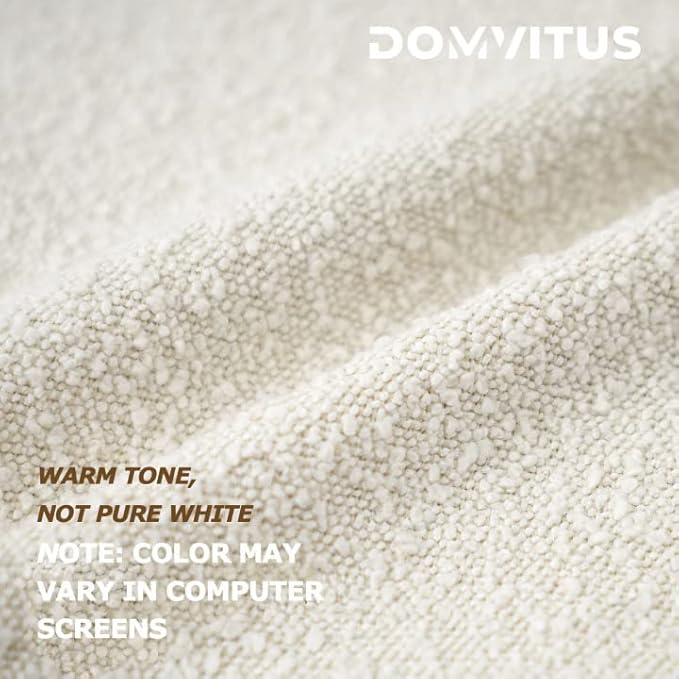 DOMVITUS Boucle Pillow Covers 20x20 Luxury Throw Pillow Covers Decorative Pillows for Bed Sofa Pillows for Living Room Accent Couch Soft Cushion Case, 1PC, Ivory
