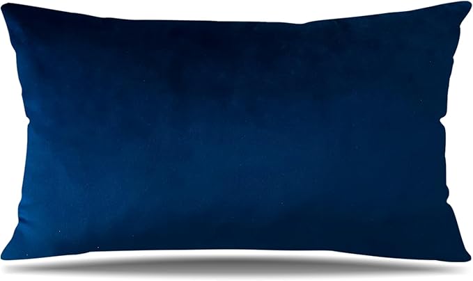 Artscope Luxury Velvet Pillow Covers Super Soft Decorative Square Throw Pillow Covers Case Cushion Covers for Sofa Couch Bedroom Car Decor 12x20 Inch Navy Blue