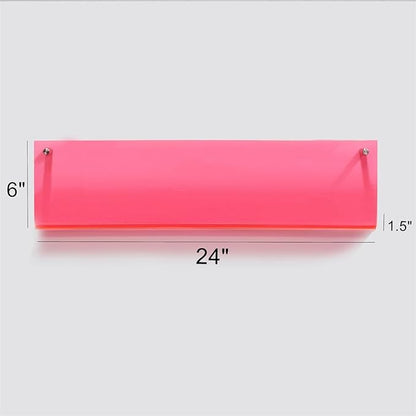 ROYALITA 2-Pack Acrylic Magazine Holder Brochure Holder, 24" Record Holder Magazine Rack, Fashion Hanging Bookshelf Literature Storage Rack for Waiting Room, Living Room, Office, Pink 24 Inch
