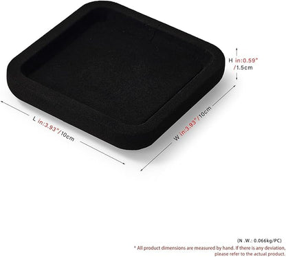 Microfiber Jewelry Display Flat Tray for Rings Earrings Necklace Bracelet, Jewelry Photograph Display Catchall Organizer Tray Dish(XS,Black)