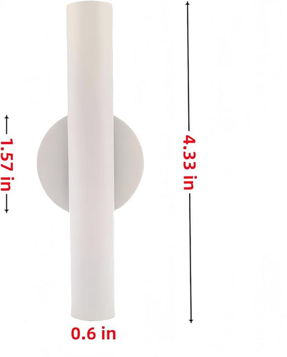 Adhesive Metal Wall Vase Holder - Decorative Tube for Dried/Faux Floral Display, Rust-Resistant Home & Office, Dining Room Also Suitable for Cemetery Memorial Display Decor (1 Pcs White)