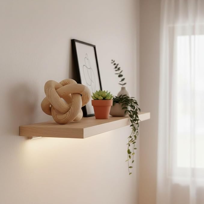 Wood Knot Chain Link Decor, 3 Link Boho Wooden Hand Carved Decorative, Handcrafted for for Coffee Table Entryway Modern Farmhouse Shelf Decoration (Natural)