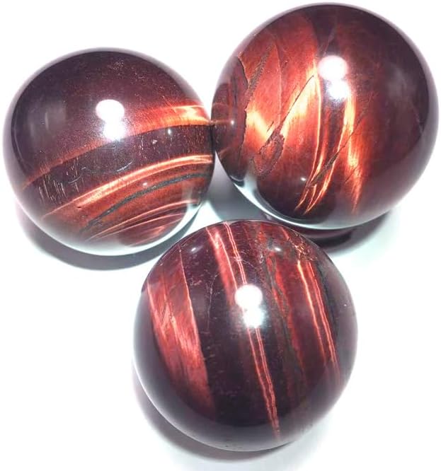 6-7CM/2.36-2.76inch Natural Crystal Red Tiger Eye Ball Quartz Massage Polished Spheres Reiki Healing Exquisite Room Decor Rock Ball Souvenirs Gift(Red Tige Eye, 60-70mm)