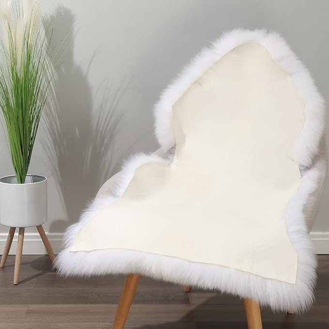 Premium Genuine Fur Sheepskin Rug Real Australia Sheepskin Natural Luxury Fluffy Lambskin Fur Area Rug Seat Covers for Kids Bedroom Sofa Chair Cover (Dark Aquamarine, Single Pelt/2ft x 3ft)