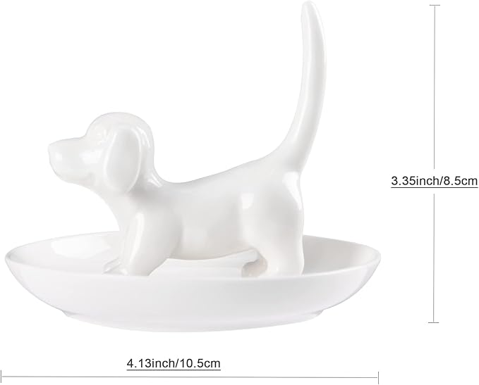 Dog Mom Gifts for Women - Dog Ring Holder Jewelry Dish Tray, Ring Stand for Ring Organizer, Funny Dog Themed Gifts for Dog Lovers, Dog Mom, Birthday Valentine's Xmas Gifts for Women