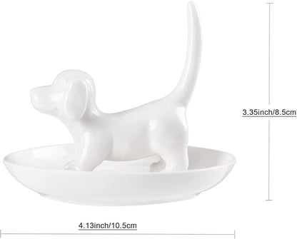 Dog Mom Gifts for Women - Dog Ring Holder Jewelry Dish Tray, Ring Stand for Ring Organizer, Funny Dog Themed Gifts for Dog Lovers, Dog Mom, Birthday Valentine's Xmas Gifts for Women