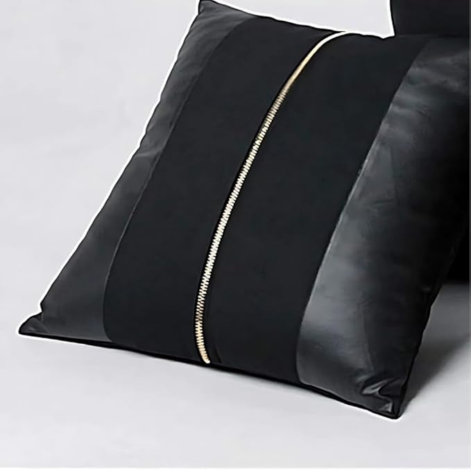 LL LEATHER LOVERS Lambskin Leather Pillow Cover - Sofa Cushion Case - Decorative Throw Covers for Living Room & Bedroom, 22x22 Inches - Multi Color 02 Pack of 1