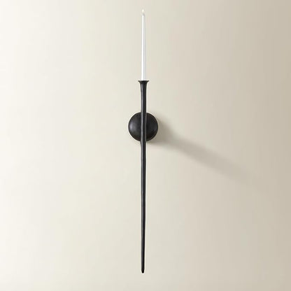 Z Gallerie One Piece Aspar Wall Sconce Long Candle Holder in Black Finish, Retro Chic Wall Decor for Living Room,Vintage Candle Wall Sconce with Timeless Appeal(Candles not Included)