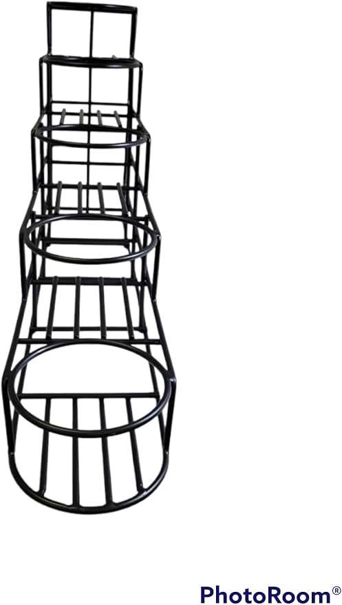Rattleware Black 5-Bottle Wire Rack - Space-Saving, Durable & Stylish Organizer for Home & Kitchen Essentials (19″ x 4″ x 10″ - 1 Pc)