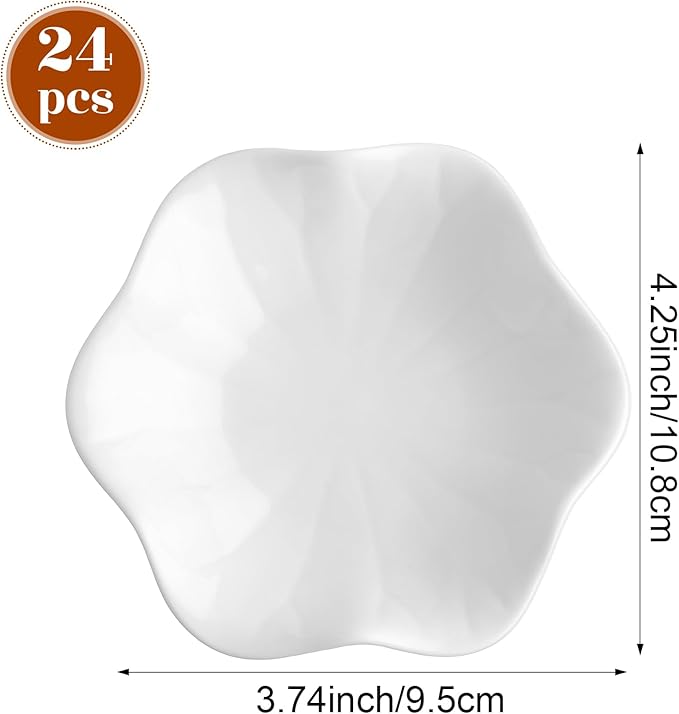 Shappy 24 Pcs Ceramic Ring Dish Bulk 4.5 in Small Jewelry Tray Porcelain Trinket Dish for Women Wedding Birthday Gifts (White)