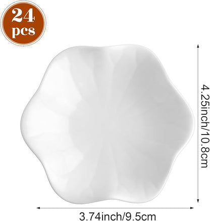 Shappy 24 Pcs Ceramic Ring Dish Bulk 4.5 in Small Jewelry Tray Porcelain Trinket Dish for Women Wedding Birthday Gifts (White)