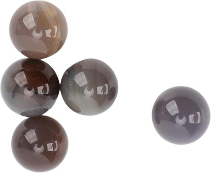 Gray Agate Balls, Polished Mineral Stone Spheres for Home Decor, 5PCS Natural Agate Stone Balls for Aquarium Vase Filler Unique Gift
