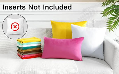 Artscope Set of 1 Luxury Velvet Pillow Covers Only Decorative Rectangle Pillowcases Soft Solid Cushion Cases for Couch Sofa Bedroom Car Decor 12x20 Inch White (ONLY Cover)