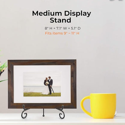 TR-LIFE Plate Stands for Display - 8 Inch Plate Holder Display Stand + Metal Easel Stand for Picture Frame, Decorative Plates, Book, Photo, Collectibles (2 Pack)