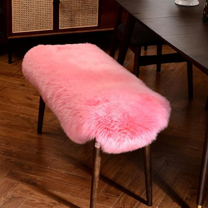 LLB Genuine Sheepskin Area Rug Wool Rug Fur Carpet Fluffy Shaggy Fur Rug for Living Room Kids Bedroom Real Sheepskin Throw Lambskin Rugs Sofa Mat Chair Seat Covers (Pink, 2 x 3 ft Sheepskin)
