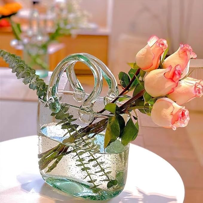 1pc Elegant Glow-in-The-Dark Glass Vase - Modern Minimalist Hydroponic Flower Decor