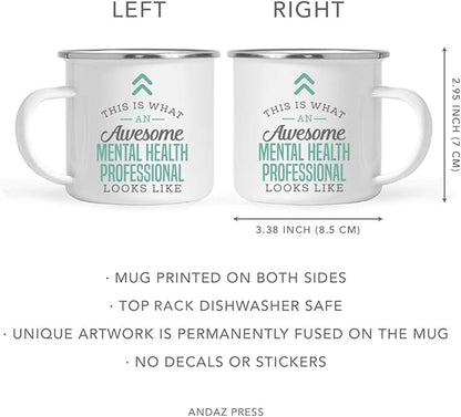 Andaz Press 11oz. Stainless Steel Campfire Coffee Mug Gift, This is What an Awesome Mental Health Professional Looks Like, 1-Pack, Birthday Gift Ideas Coworker Him Her, Includes Gift Box