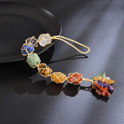 7 Chakra Healing Crystals Good Luck Indoor Home Wall Decoration Car Hanging Ornament Feng Shui Ornament Car Window Decoration Christmas Trees Ornament