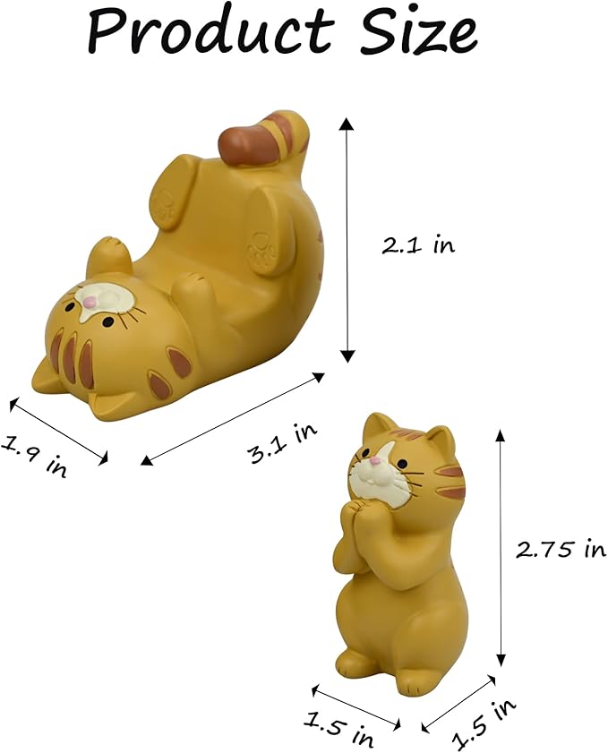 Cat-Shaped Phone Stand and Eyeglass Frames Animal Resin Gifts for Cat Lovers, Home & Office Fashion Accessories(Orange Color)