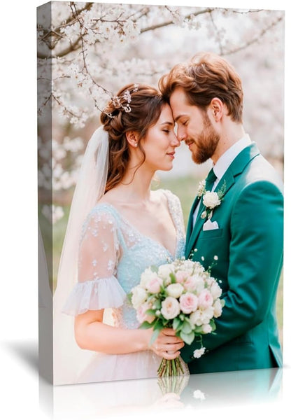 TreeDeal Custom Canvas Prints with Your Photos, Framed 32” x 48” Personalized Pictures Print, Customized Photo to Canvas Wall Art Ideal for Home Decor Gift Wrapping Pets Family Baby Wedding