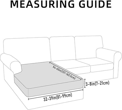hyha Couch Cushion Covers, Stretch Sofa Seat Cushion Slipcover, Sectional Couch Covers L Shape with Elastic Bottom for Sectional Sofa(Chaise, Grey)