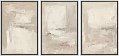 MUDECOR Framed Wall Art Print Set Neutral Abstract Modern Minimalist in Beige and Cream Tones Illustrations Modern Art Boho Decorative Colorful Chic for Living Room, Bedroom, Office - 24"x36"x3 White