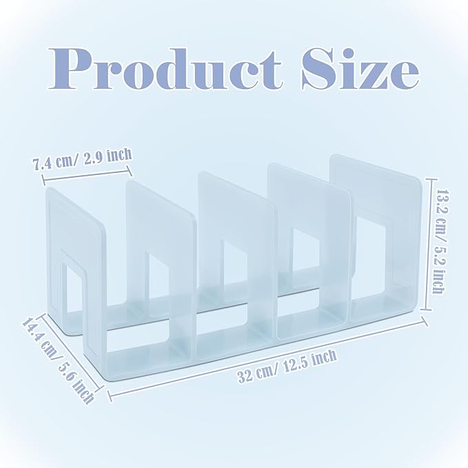 BAYTORY 2Pcs Acrylic File Holder Purse Organizer, Sturdy Desktop File Sorter Organizer, Binder Shelf for Office Desk Kitchen Shelf Closet (Blue)
