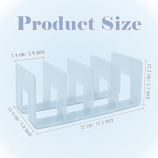 BAYTORY 2Pcs Acrylic File Holder Purse Organizer, Sturdy Desktop File Sorter Organizer, Binder Shelf for Office Desk Kitchen Shelf Closet (Blue)