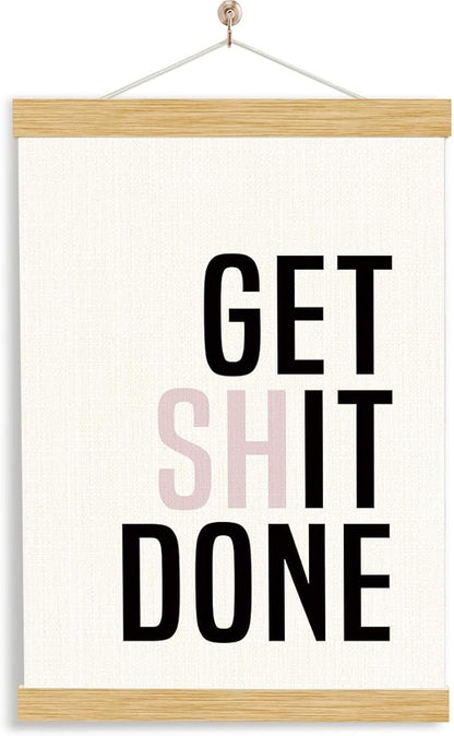 YGSDZY Motivational Canvas Poster, Get Shit Done Poster, Decorative Wall Art Posters, Home Office Decor, Bathroom Wall Hanging Decors, Funny Inspirational Decor Art, 11.8 * 15.7