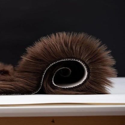 Faux Fur Small Rug 2 x 3 ft Coffee Shaggy Sheepskin Machine Washable Fuzzy Area Rug Super Soft Fluffy Plush Carpet for Bedroom Living Room Floor Nursery Kids Room Bedside Rug