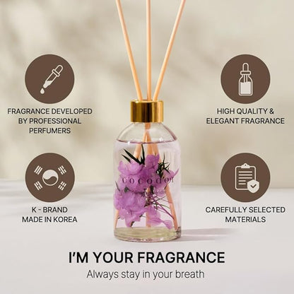 COCODOR Herbarium Reed Diffuser/Garden Lavender/6.7oz(200ml)/ Fragrance Scent Essential Oil Stick Diffuser Set for Bedroom Bathroom Home Décor