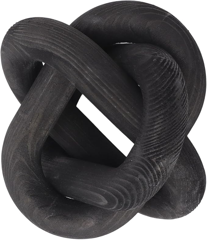 Pongnas Decorative Wood Chain Links for Home Dcor - Rustic Links for Living Room, Coffee Shop & More in Elegant (Black)