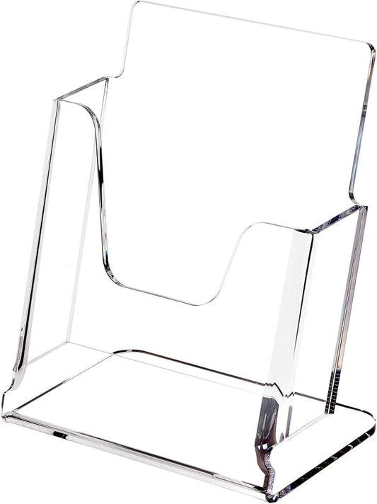 Acrylic Brochure Holder 6X8 Inches Clear Acrylic Flyer Holder Brochure Holder Sign Holder Pamphlet Holder Menu Holder Display Stand 1 Pack For Weddings Offices Exhibition Restaurants Hotel Etc…