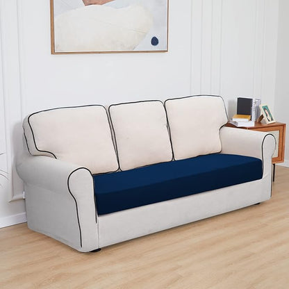 Easy-Going 100% Waterproof Sofa Seat Cushion Slipcovers Couch Cushion Cover Stretch Furniture Protector for Kids, Pets (Sofa Cushion, Navy)