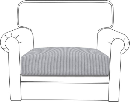 Easy-Going Stretch Chair Cushion Cover Sofa Cushion Furniture Protector Sofa Seat Sofa Slipcover Sofa Cover Soft Flexibility with Elastic Bottom(Chair Cushion, Silver Gray)
