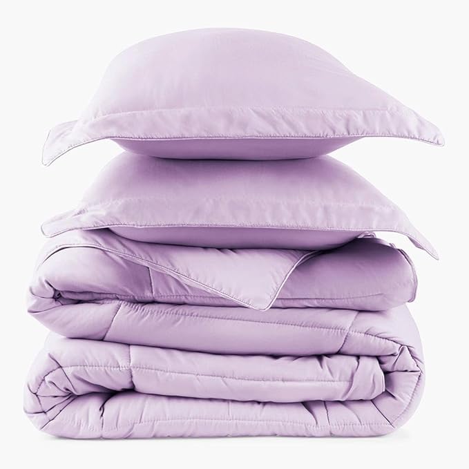 PeachSkinSheets Night Sweats: The Original 1500TC Soft Super King/Cal King Oversized Comforter Set Lavender Mist