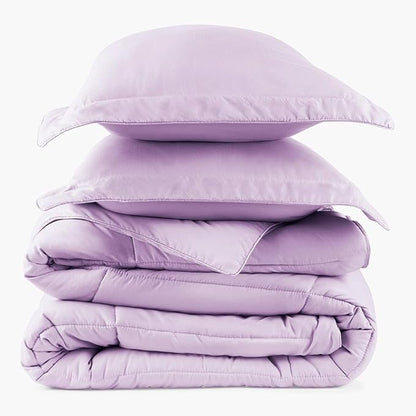 PeachSkinSheets Night Sweats: The Original 1500TC Soft Super King/Cal King Oversized Comforter Set Lavender Mist