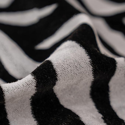 Yangest Black Square Pillow Cover Cut Velvet Zebra Print Cushion Cover Luxury Modern Pillowcover for Couch Living Room Bedroom, 20x20 Inch