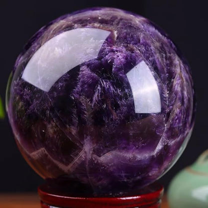 4-5cm/1.57-1.96inch Natural Amethyst Sphere Crystal Ball Hand Polished Decorative Sphere Healing Crystals Ball Healing Stone Crafts Fengshui Home Decoration Collect Gifts (40-50mm, Amethyst)