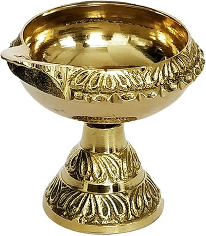 Shubhkart Premium Handmade Brass Diya with Kuber Stand Artisanal Oil Lamp for Elegant Home Décor, Prayer Rooms, Yoga, Festive Ceremonies & Gifting with Long-Lasting Shine and Handcrafted Detailing